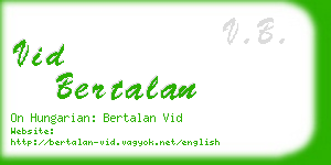 vid bertalan business card